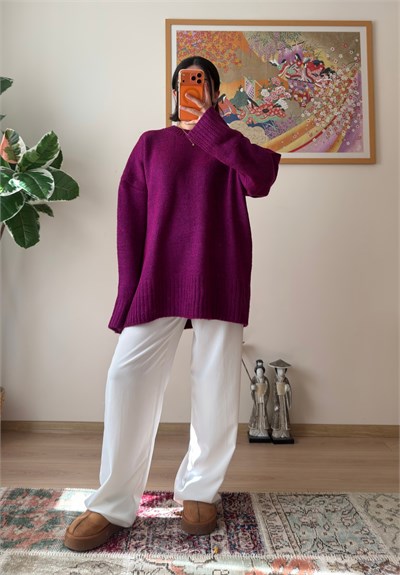 Airi Oversize Vintage Kazak Mürdüm