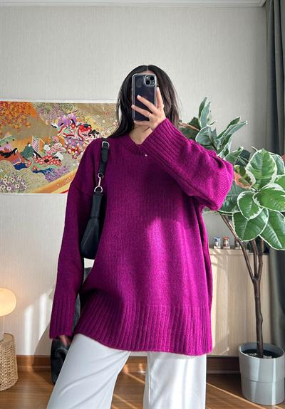 Airi Oversize Vintage Kazak Mürdüm
