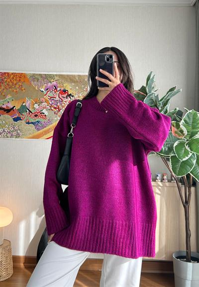 Airi Oversize Vintage Kazak Mürdüm