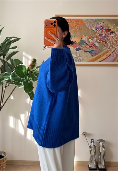 Airi Oversize Vintage Kazak Saks Mavisi