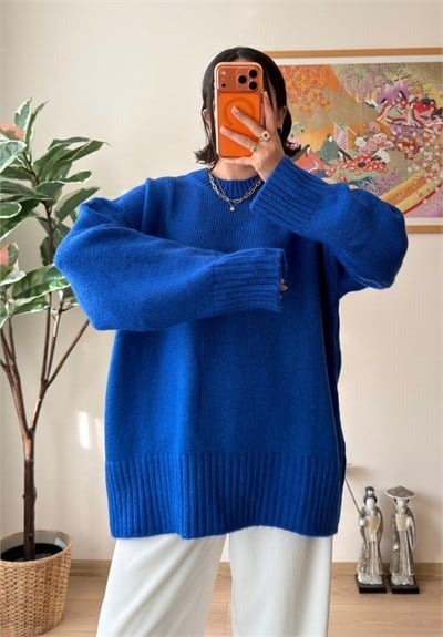 Airi Oversize Vintage Kazak Saks Mavisi
