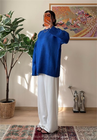 Airi Oversize Vintage Kazak Saks Mavisi