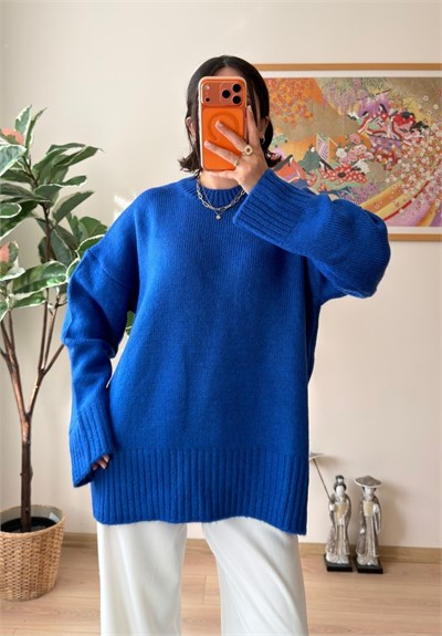 Airi Oversize Vintage Kazak Saks Mavisi