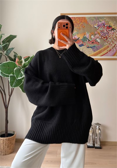Airi Oversize Vintage Kazak Siyah