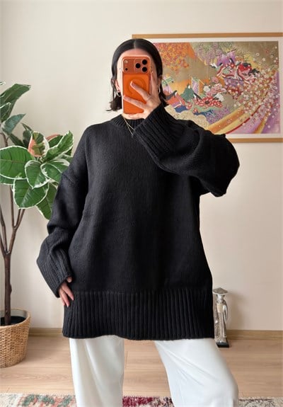 Airi Oversize Vintage Kazak Siyah
