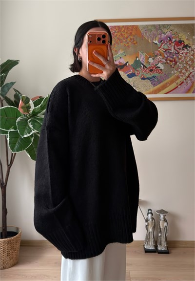 Airi Oversize Vintage Kazak Siyah
