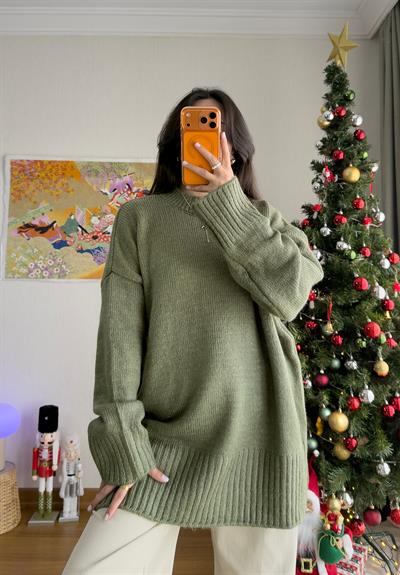 Airi Oversize Vintage Kazak Soft Yeşil