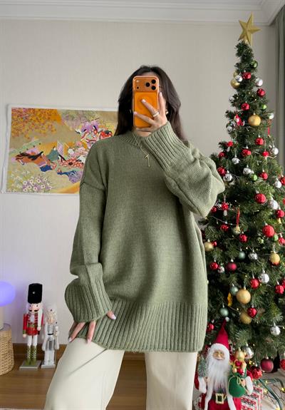 Airi Oversize Vintage Kazak Soft Yeşil