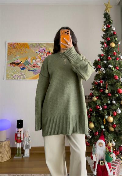 Airi Oversize Vintage Kazak Soft Yeşil