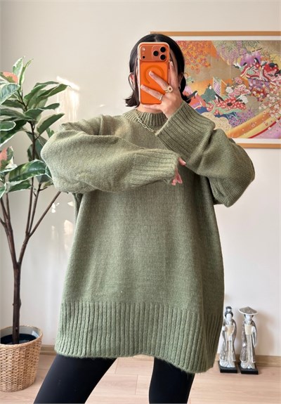 Airi Oversize Vintage Kazak Soft Yeşil