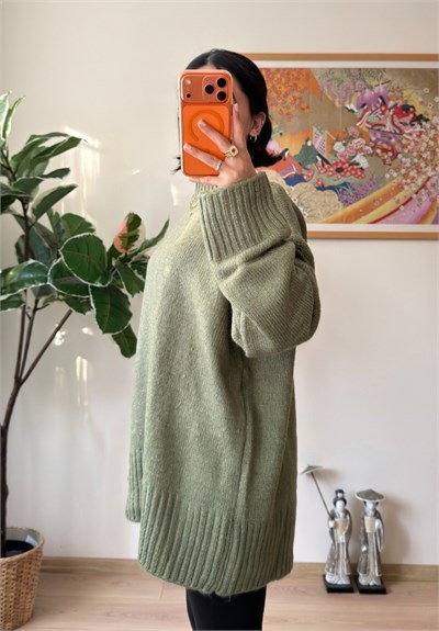 Airi Oversize Vintage Kazak Soft Yeşil