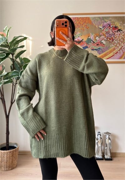 Airi Oversize Vintage Kazak Soft Yeşil