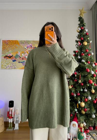 Airi Oversize Vintage Kazak Soft Yeşil