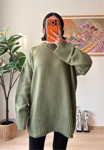 Airi Oversize Vintage Kazak Soft Yeşil