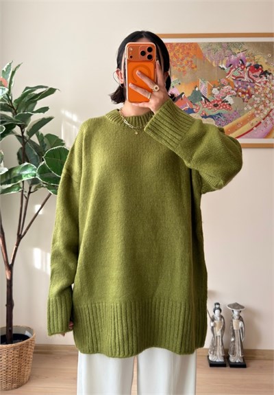 Airi Oversize Vintage Kazak Yeşil