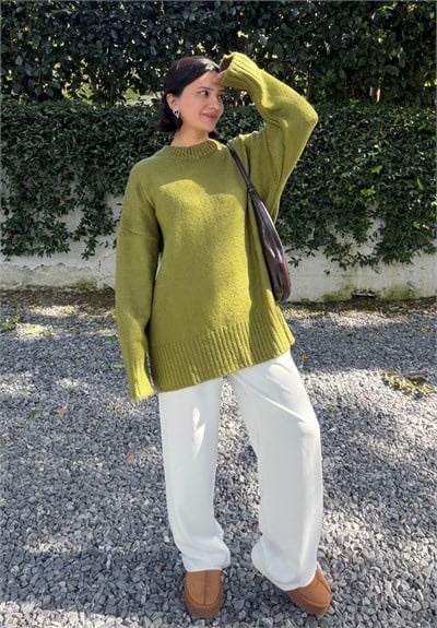 Airi Oversize Vintage Kazak Yeşil