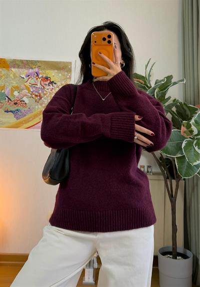 Ais Oversize Kazak Bordo