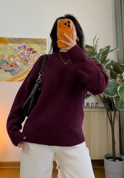 Ais Oversize Kazak Bordo