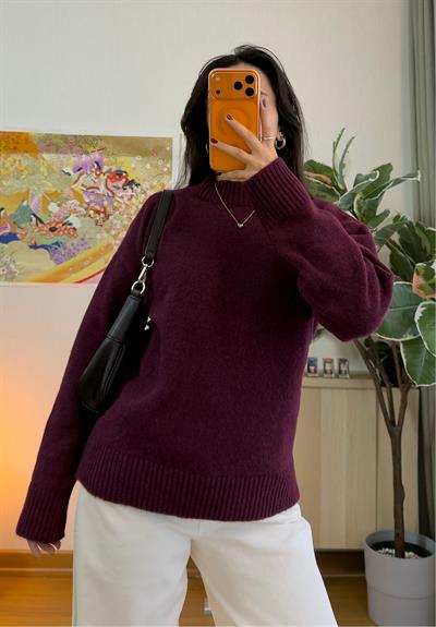 Ais Oversize Kazak Bordo