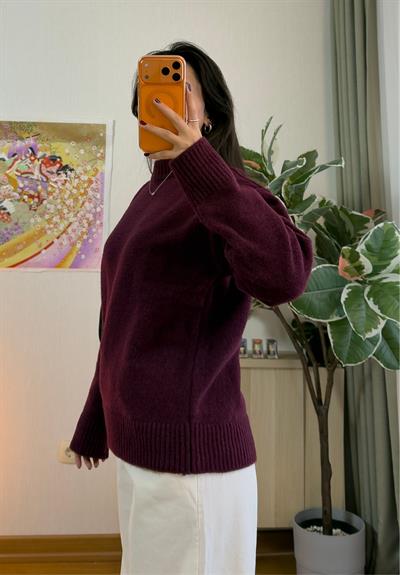Ais Oversize Kazak Bordo