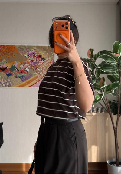 Asana Şeritli Basic T-Shirt
