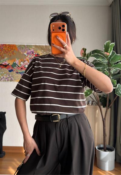 Asana Şeritli Basic T-Shirt