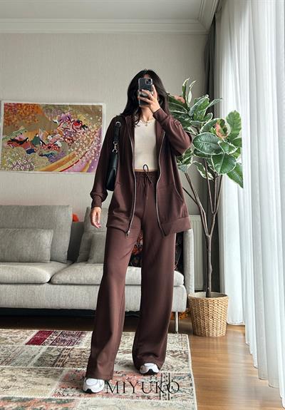 Ayane Fermuarlı Sweatshirt Kahve
