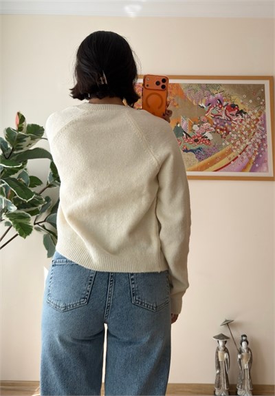 Basic Yumoş Hırka Ekru