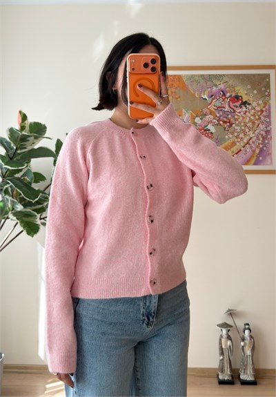 Basic Yumoş Hırka Pembe