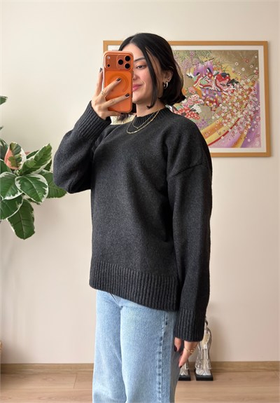 Basic Yumoş Pinterest Kazak Füme