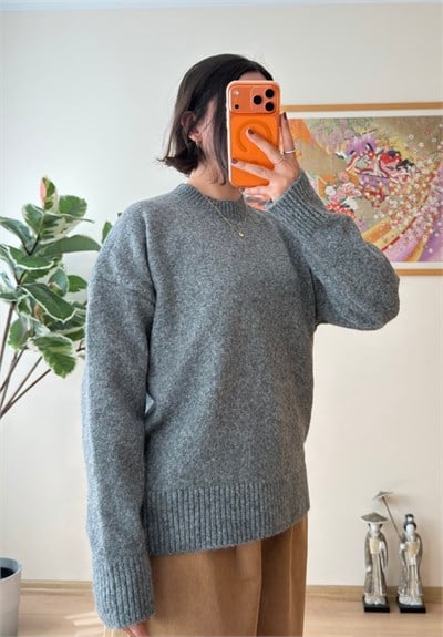 Basic Yumoş Pinterest Kazak Gri