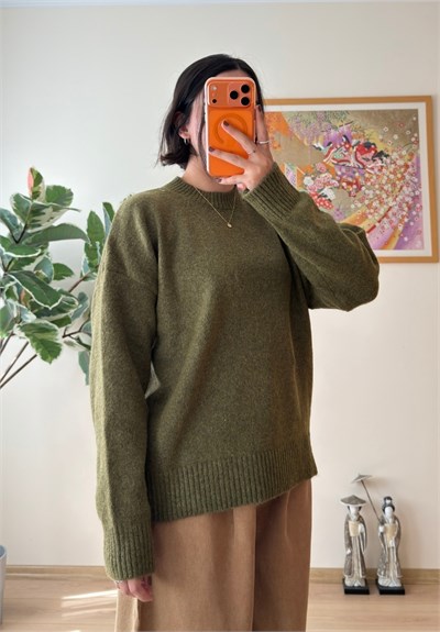 Basic Yumoş Pinterest Kazak Haki
