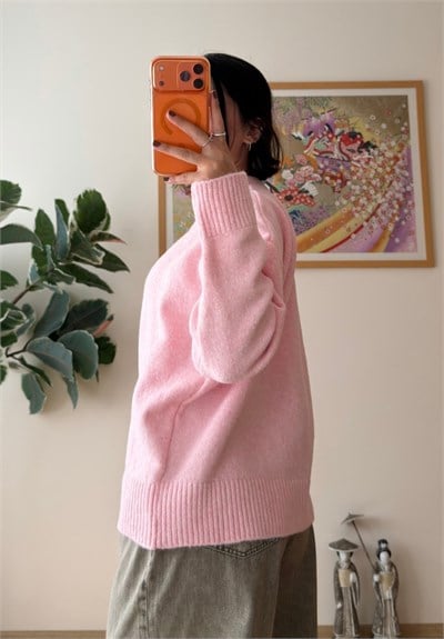 Basic Yumoş Pinterest Kazak Pembe