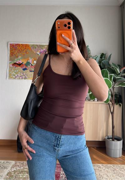 Benika Basic Askılı Atlet Bordo