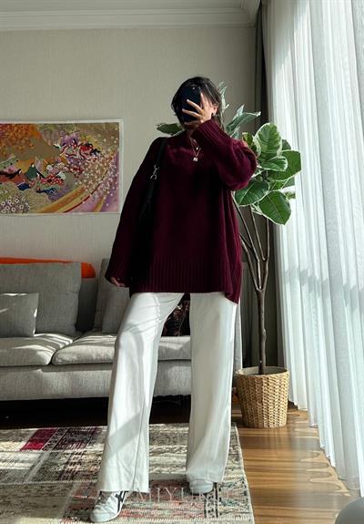 Airi Oversize Vintage Kazak Bordo