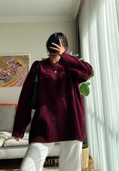 Airi Oversize Vintage Kazak Bordo