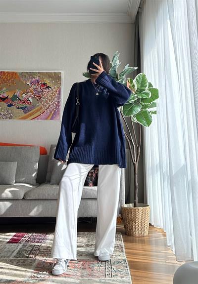 Airi Oversize Vintage Kazak Lacivert
