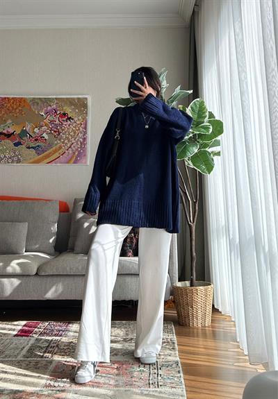 Airi Oversize Vintage Kazak Lacivert