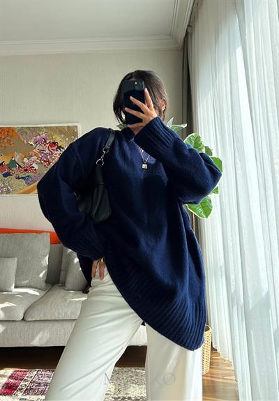 Airi Oversize Vintage Kazak Lacivert