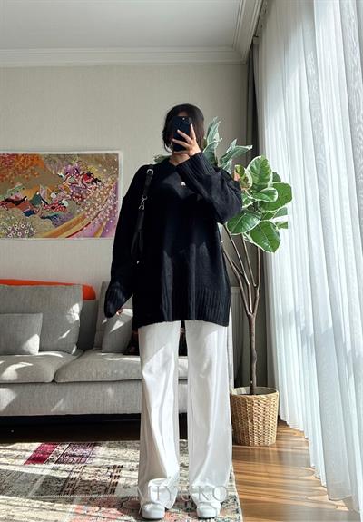 Airi Oversize Vintage Kazak Siyah