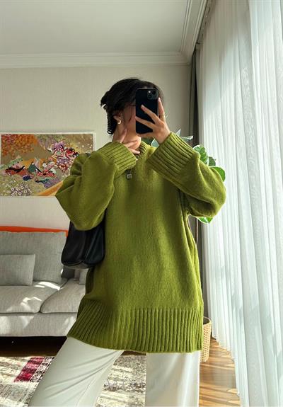 Airi Oversize Vintage Kazak Yeşil