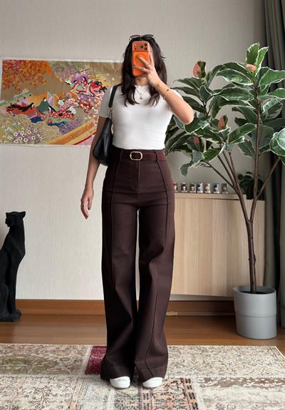 Chia Çımalı Kemerli Jean 