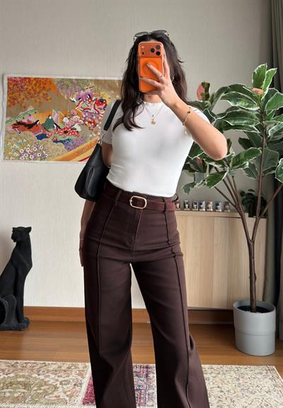 Chia Çımalı Kemerli Jean 
