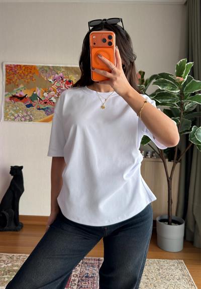 Chisaki Büzgülü T-Shirt Beyaz