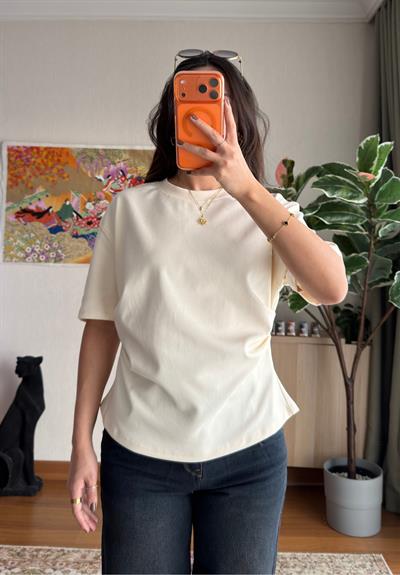 Chisaki Büzgülü T-Shirt Soft-Sarı
