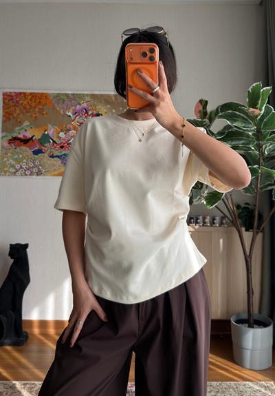 Chisaki Büzgülü T-Shirt Soft-Sarı