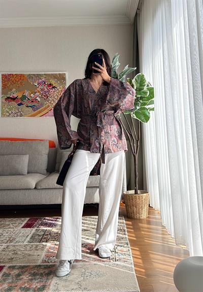 Eido Desenli Kimono Füme