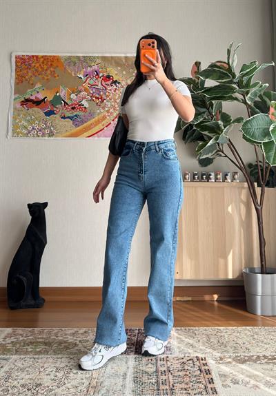 Emari Yüksek Bel Mavi Jean 