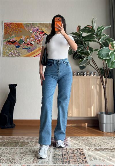 Emari Yüksek Bel Mavi Jean 