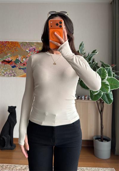 Ginka Taşlı Body Bej
